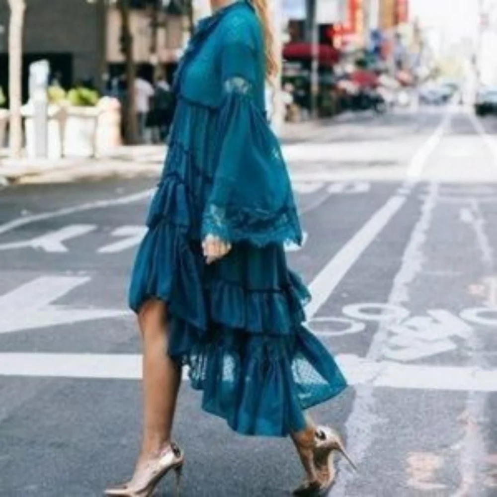 Maeve Meadow Ruffle Dress Anthropologie - Picture 3 of 7